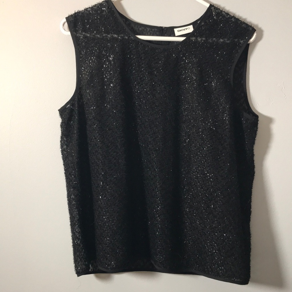 DKNYC sheer top sz S with lining black color NWOT